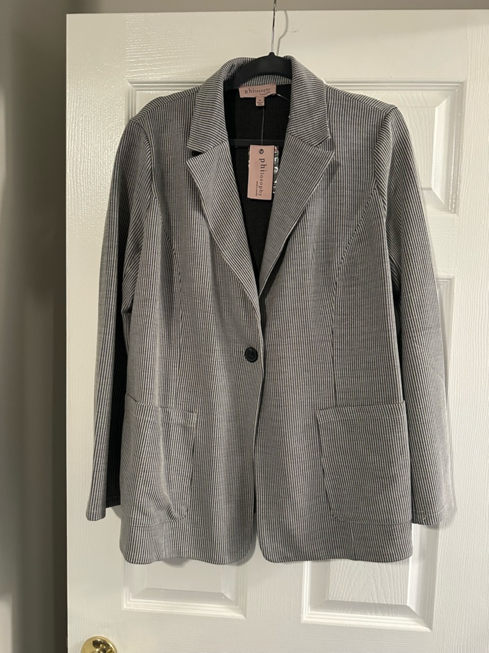Philosophy Black and White Pinstripe Blazer